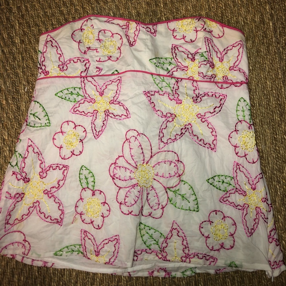 Lilly Pulitzer flower strapless top